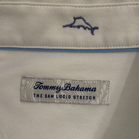 Tommy Bahama San Lucio White Stretch Knit Long Sleeve Shirt Men’s Size Large - Picture 2 of 11